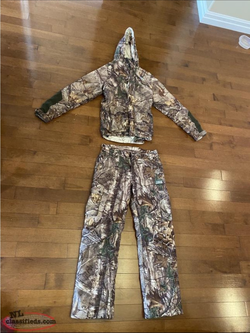 Men's Realtree-Style Camo Hooded Field Jacket and Pants Set - Brown/Green